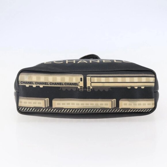 CHANEL Central Station Tote Bag PVC Canvas Black Silver CC Auth BA6549 - Picture 7 of 16